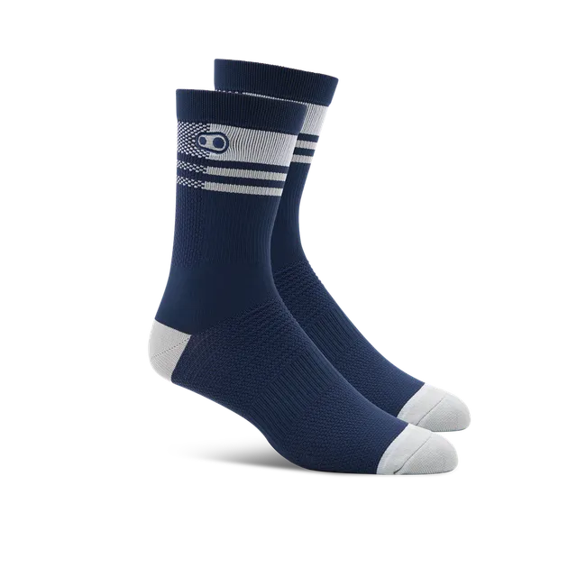 crankbrothers-icon-mtb-socks-navy-silver-compression-fit-performance-ribbing image 1