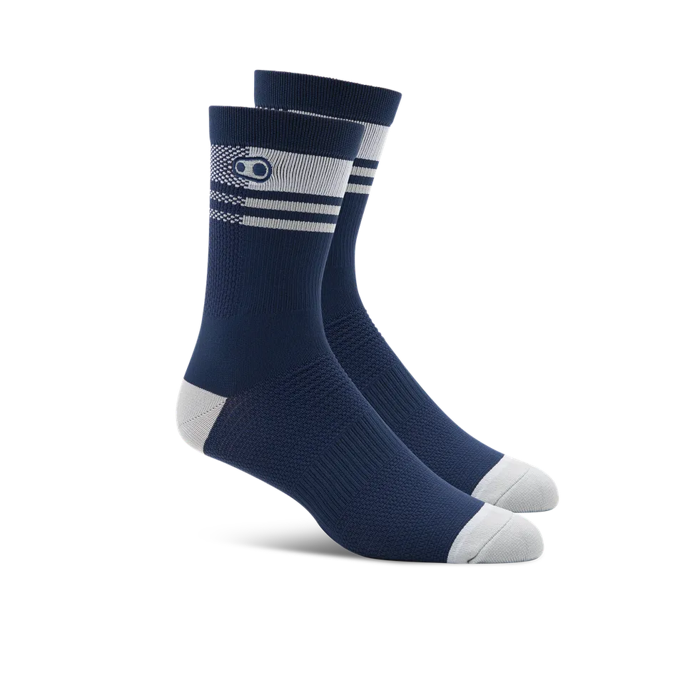 crankbrothers-icon-mtb-socks-navy-silver-compression-fit-performance-ribbing image 1
