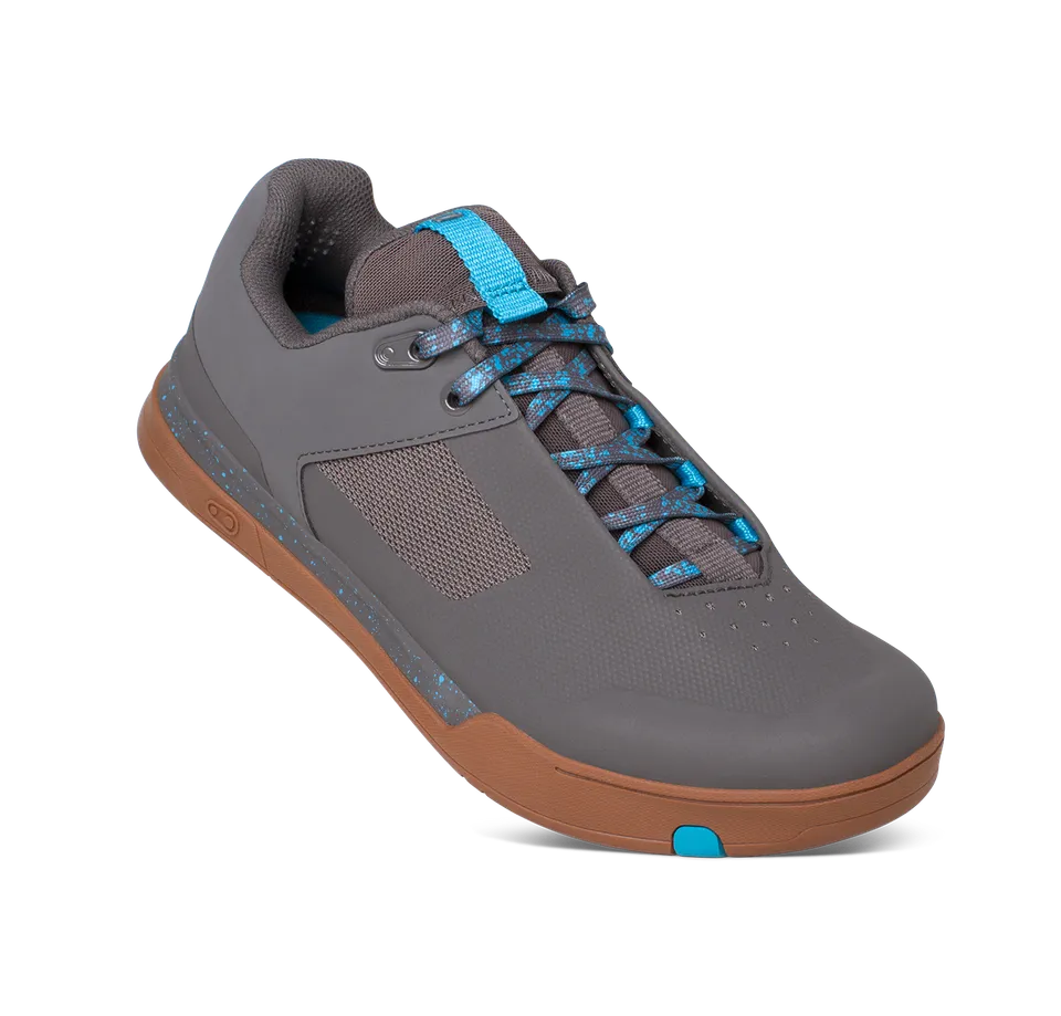 crankbrothers-mallet-lace-clip-in-shoes-grey-blue-splatter-spd-crankbrothers-com image 1