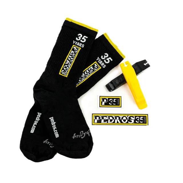 pedro-s-35th-anniversary-bundle-tire-lever-stickers-socks image 1