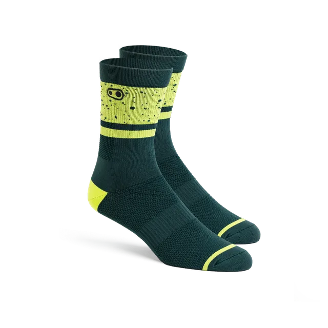 crankbrothers-icon-mtb-socks-petrol-lime-splatter image 1