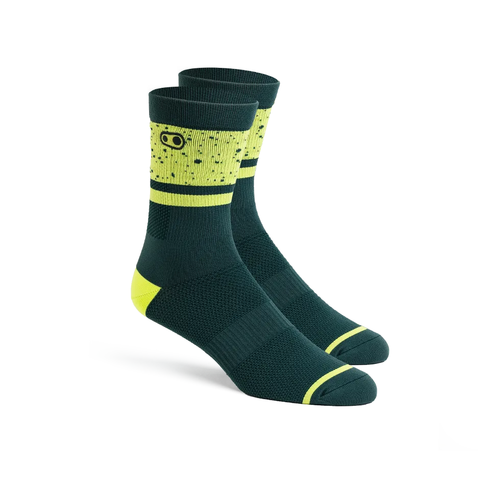 crankbrothers-icon-mtb-socks-petrol-lime-splatter image 1