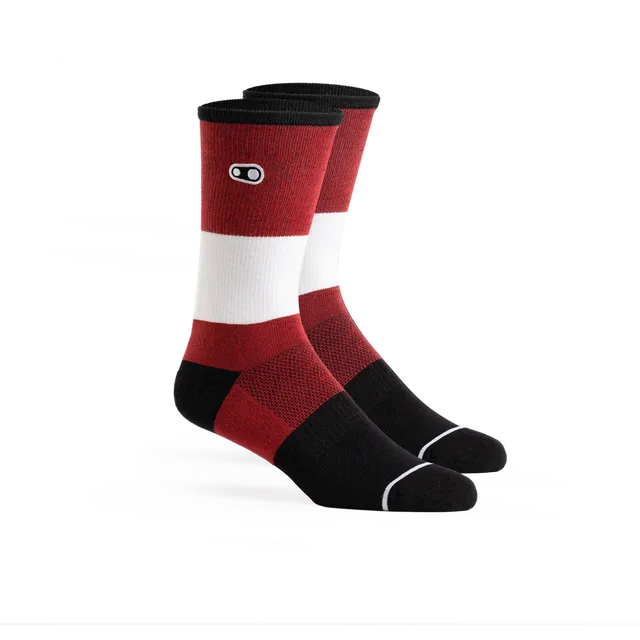 crankbrothers-icon-casual-sock-red-black-white image 1