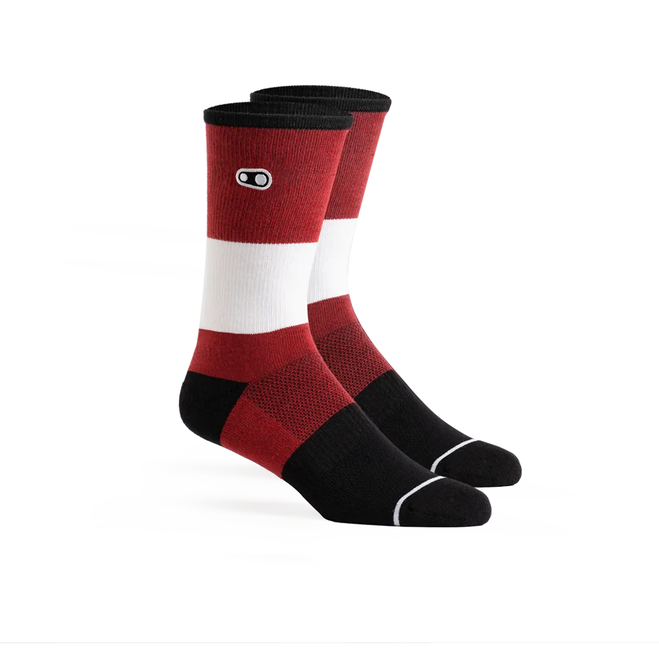 crankbrothers-icon-casual-sock-red-black-white image 1