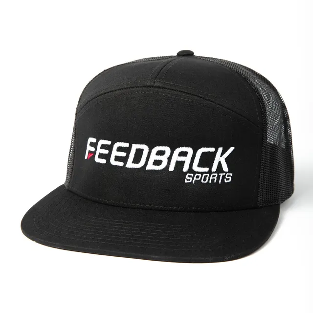 feedback-sports-wordmark-7-panel-trucker-hat-black-one-size image 1