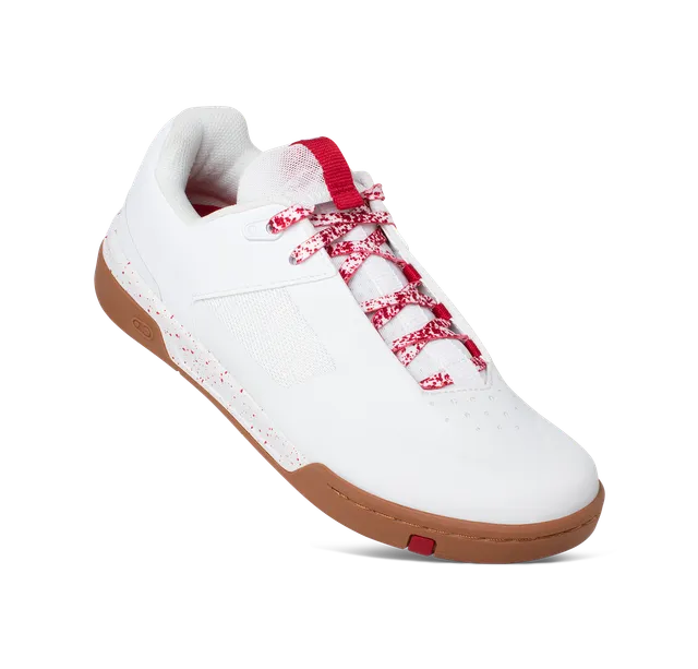 crankbrothers-stamp-lace-flat-shoes-white-red-splatter-flat-pedal-grip image 1