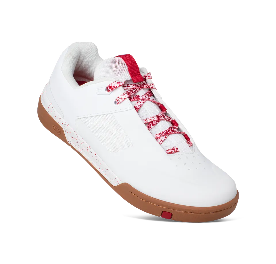 crankbrothers-stamp-lace-flat-shoes-white-red-splatter-flat-pedal-grip image 1