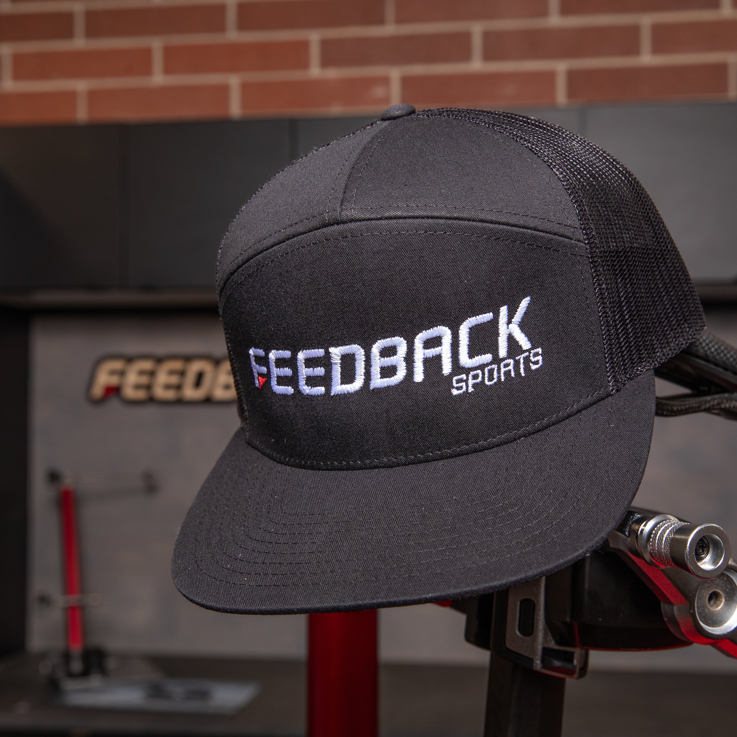 feedback-sports-wordmark-7-panel-trucker-hat-black-one-size image 4