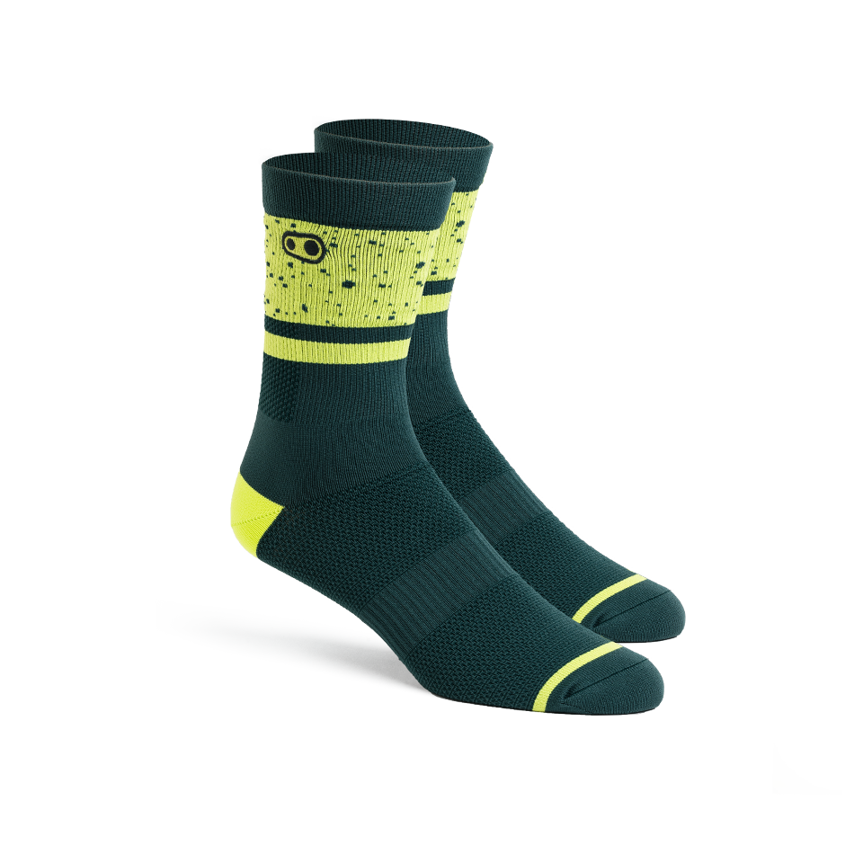 crankbrothers-icon-mtb-socks-petrol-lime-splatter image 1