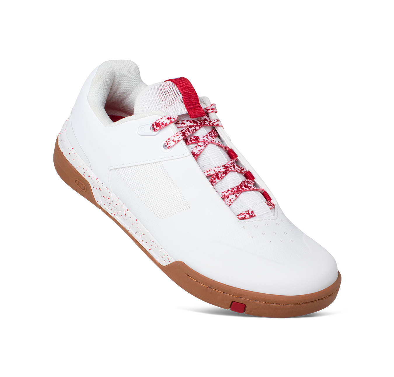 crankbrothers-stamp-lace-flat-shoes-white-red-splatter-flat-pedal-grip image 1