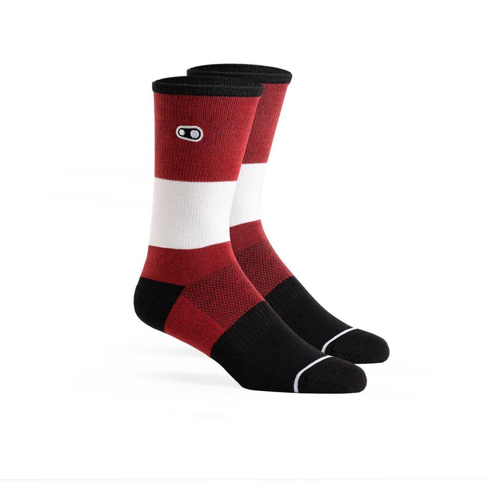 crankbrothers-icon-casual-sock-red-black-white image 1